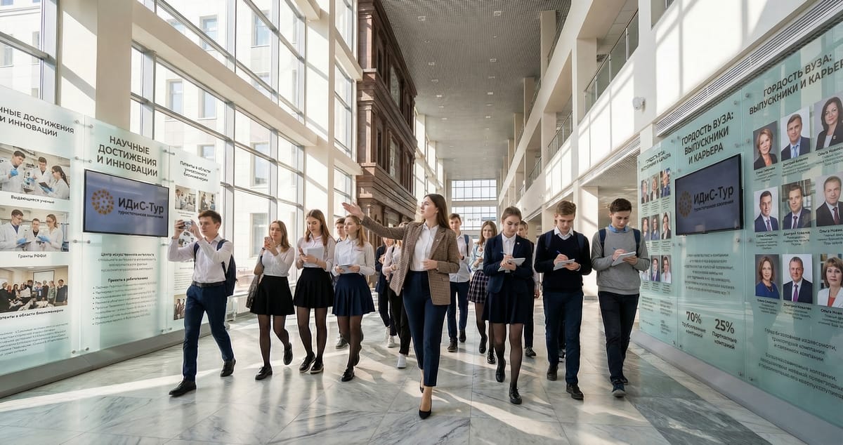 Экскурсия школьников по университету