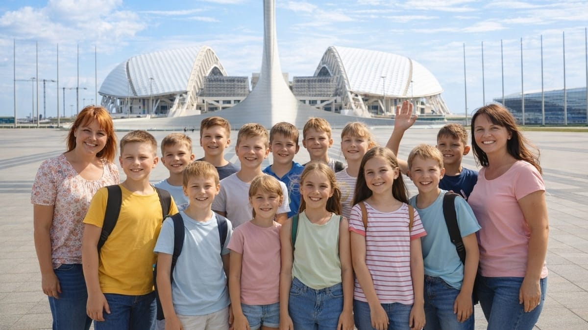 Школьники на экскурсии в Сочи — Олимпийский парк